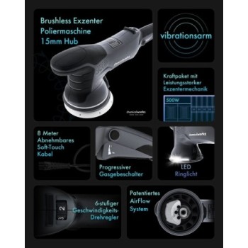 chemicalworkz DA15 Pro Brushless Exzenter Poliermaschine