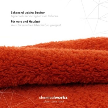 chemicalworkz Edgeless Soft Touch Towel 500GSM Orange Poliertuch 40×40cm