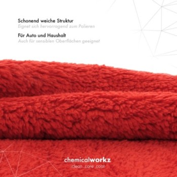 chemicalworkz Edgeless Soft Touch Towel 500GSM Rot Poliertuch 40×40cm