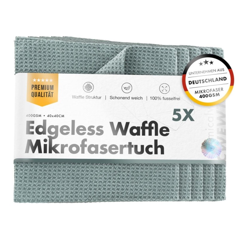 chemicalworkz Edgeless Waffle Towel 400GSM Glastuch 40x40cm 5Stk.