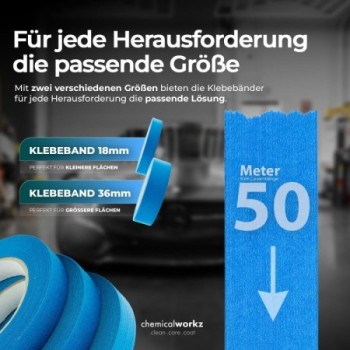 chemicalworkz Masking Tape Klebeband Blau 36mm 1 Stk.