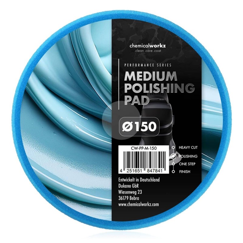 chemicalworkz Medium Polishing Performance Pad 150mm blau