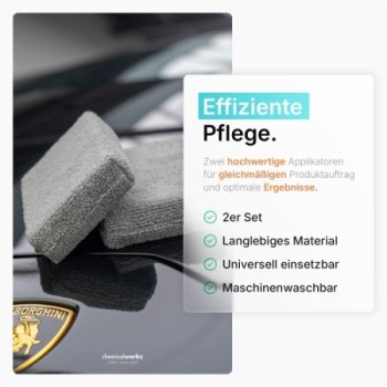 chemicalworkz Microfiber Waxing/Sealant Applicator Grau 2Stk.