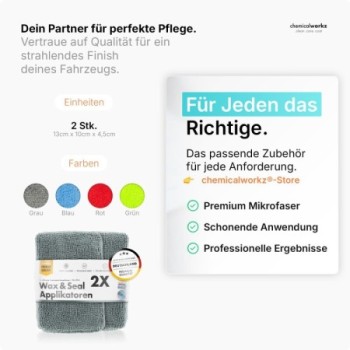 chemicalworkz Microfiber Waxing/Sealant Applicator Grau 2Stk.