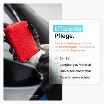 chemicalworkz Microfiber Waxing/Sealant Applicator Rot 2Stk.