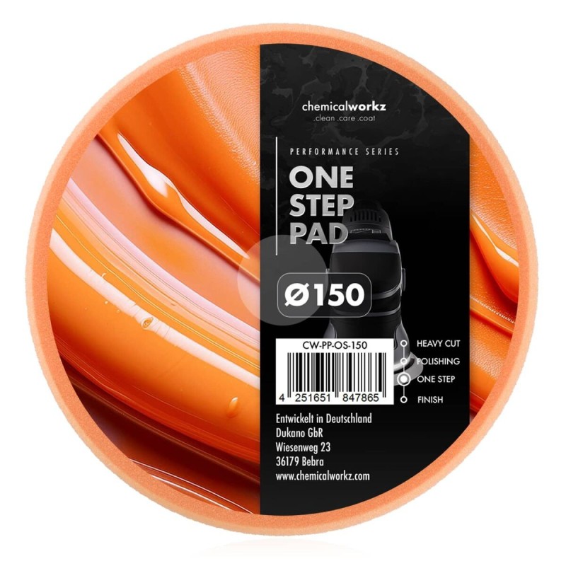 chemicalworkz One Step Performance Pad 150mm orange