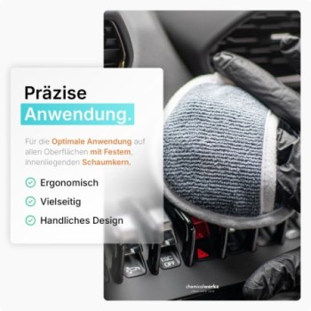 chemicalworkz Round Microfiber Applicator mit Fingerhalterung
