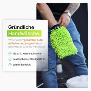 chemicalworkz Chenille Wash Mitt Grün