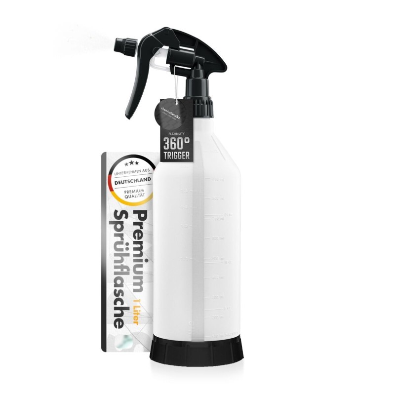 chemicalworkz Sprühflasche Schwarz mit 360° Canyon Trigger 1L
